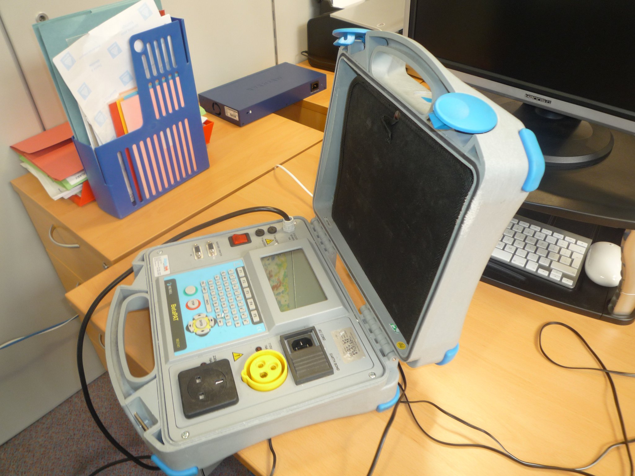FUSED UK PAT testing equipment in use on site